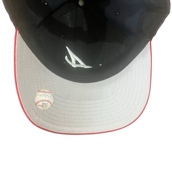 Atlanta Braves 47 Brand MVP NAMB Adjustable Strap Navy Red White Baseball Cap - Picture 5 of 6